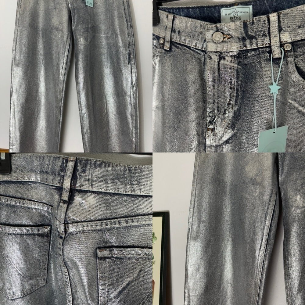 REVICE NWT Fly Silver wide leg jeans size 32 - Picture 4 of 16